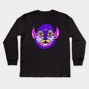 Purple Werewolf Kids Long Sleeve T-Shirt